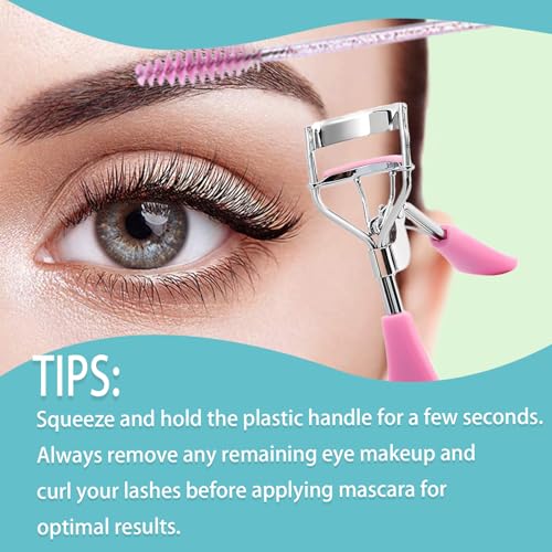 Pink Eyelash Curler Set with Replacement Pads and Spoolies