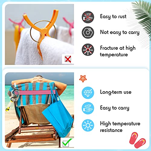 Boao 8 Pack Beach Towel Bands for Chairs - Colorful Elastic Straps