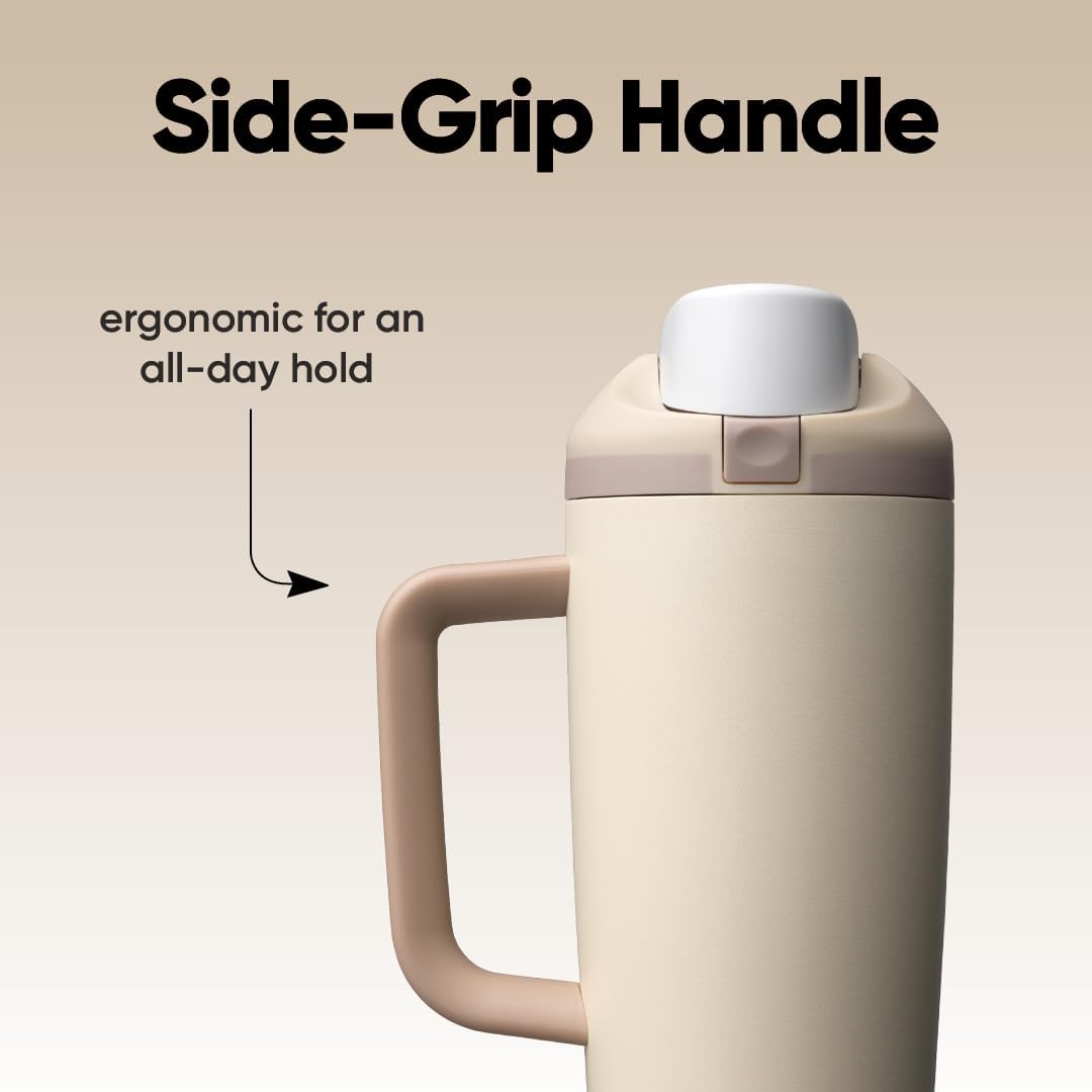 Owala FreeSip Tumbler - 30 Oz Stainless Steel - Tan (Lightly Toasted) for Easy Hydration