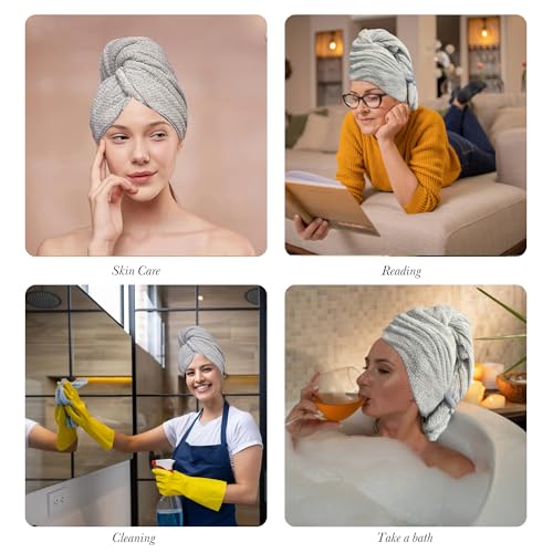 Simnice Extra Large Microfiber Hair Towel Wrap for Quick Drying