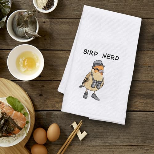 Bird Nerd Kitchen Towels - Gifts for Bird Lovers, 16x24 Inch Decorative Dish Towels - Set of 4