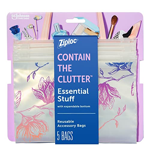 Ziploc Reusable Travel Makeup & Accessory Bag - 5 Pack