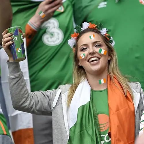 NGUP 24 Sheets Irish Flag Temporary Tattoos for St. Patrick's Day