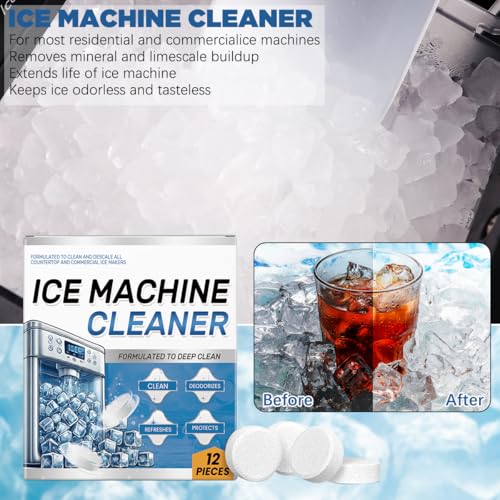 Ice Machine Cleaner Descaler Tablets - 24 Pack for Countertop Ice Makers