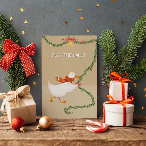 Funny Pun Duck Christmas Card - Eco-Friendly Holiday Greeting