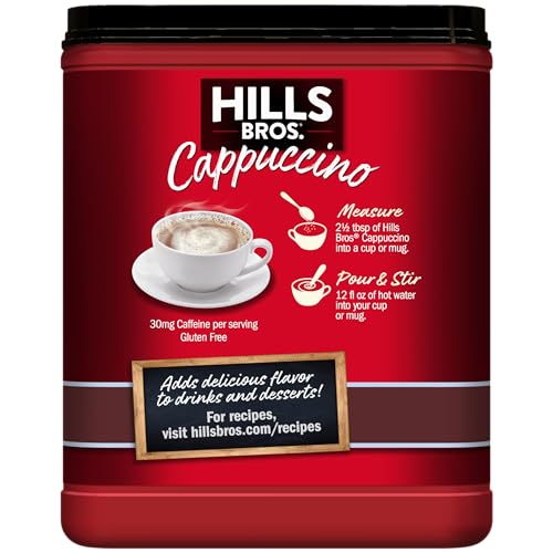 Hills Bros. Sugar-Free Double Mocha Cappuccino Mix, 12 oz - Instant Rich Coffeehouse Flavor