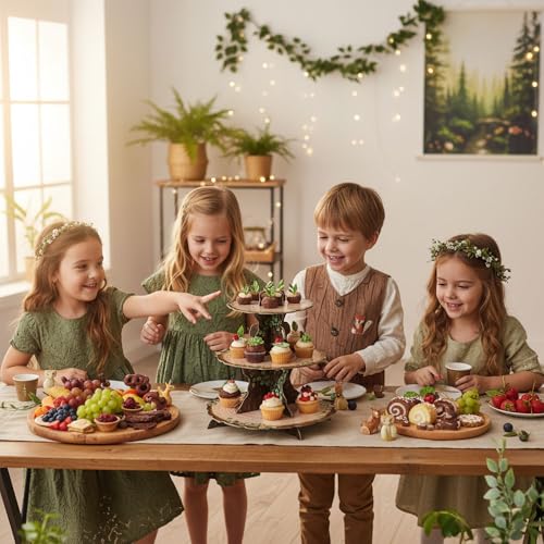 Woodland Cupcake Stand - 3-Tier Rustic Dessert Display for Baby Showers