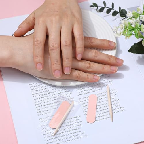 Qulkws Mini Nail File and Wooden Cuticle Pusher Manicure Set - 20 Pcs