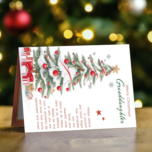 Granddaughter Christmas Card FY-127 Holiday Greeting Card with Envelope