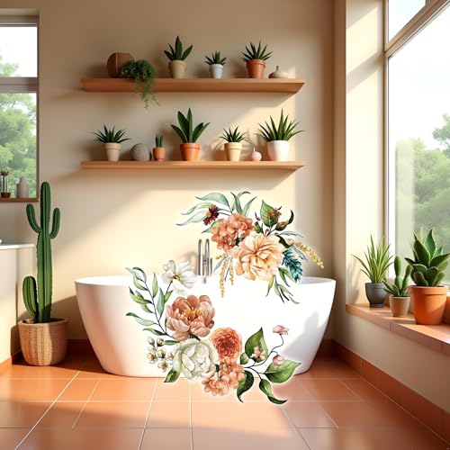 Floral Toilet Lid Decals - Waterproof Self-Adhesive Stickers
