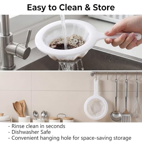 HJZHII 2-Piece Ultra Fine Nylon Mesh Strainer Set - 100 & 200 Mesh