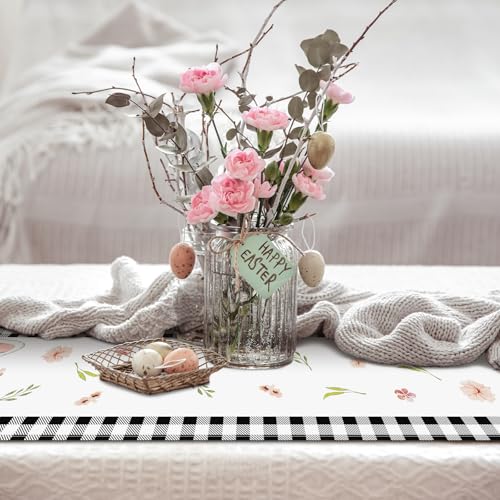 Easter Bunny Ears Table Runner 72x13 Inch - Buffalo Check Design