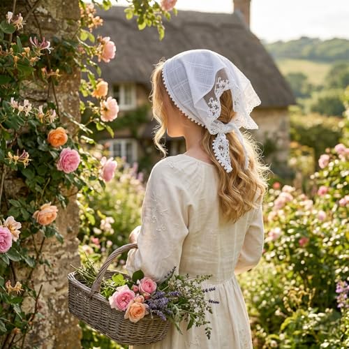 3 Pcs Lace Head Scarf Vintage Floral Boho Hair Bandana for Women