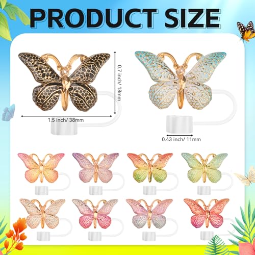 10PCS Butterfly Straw Toppers for Stanley Tumblers - 30oz & 40oz