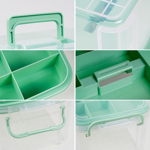 HEY FOLY 15qt Clear Medicine Organizer - Thickened Plastic Storage Box with Tray & Labels