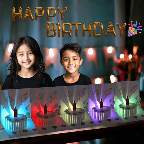 3D Pop-Up Birthday Card with LED Lights & Music for All Ages