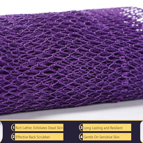 African Net Sponge 2-Piece Exfoliating Body Scrubber - Purple & Pink