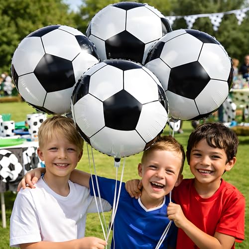 Soccer Balloons for Soccer Theme Birthday Party - 18 Inch Foil Balloons by OHOME
