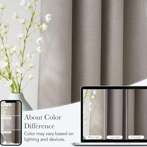NICETOWN Linen Angora Room Darkening Curtains 42