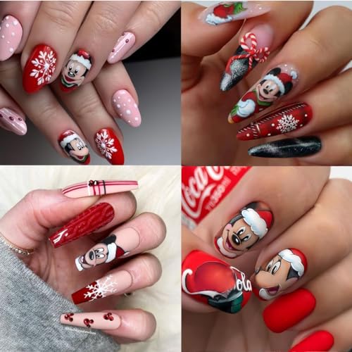 Christmas Nail Stickers - 2 Sheets Self-Adhesive 3D Holiday Manicure Decals
