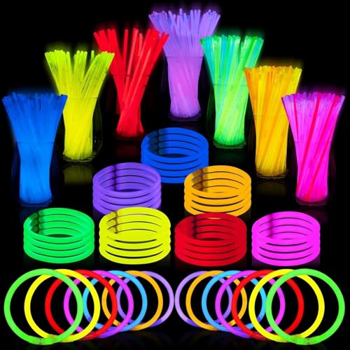 200 Pcs 8" Glow Sticks Bulk Pack - Neon Glow Party Supplies
