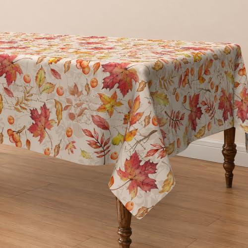 Dolficy Fall Maple Leaf Tablecloth, 60x84 Inch Rectangular Autumn Table Cover
