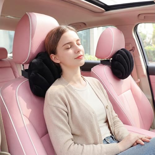 Seashell Car Neck Pillow Set - 2 Plush Lumbar Support Cushions