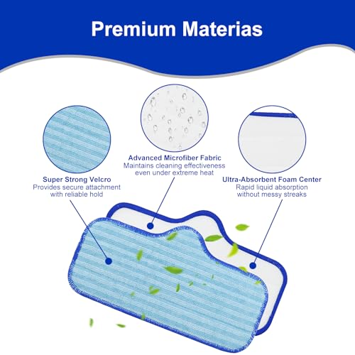Kaulolado PATS-3 Large Microfiber Replacement Pads for Dupray Neat Steam Cleaner 3-Pack