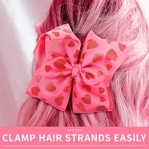 Doneace Valentine Glitter Heart Hair Bow Clip Large 8 Inch Alligator Barrette