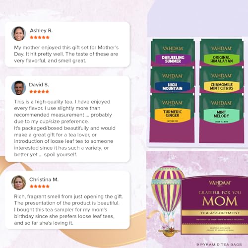 Limited Edition Assorted Tea Gift Set for Mom - 9 Pyramid Bags