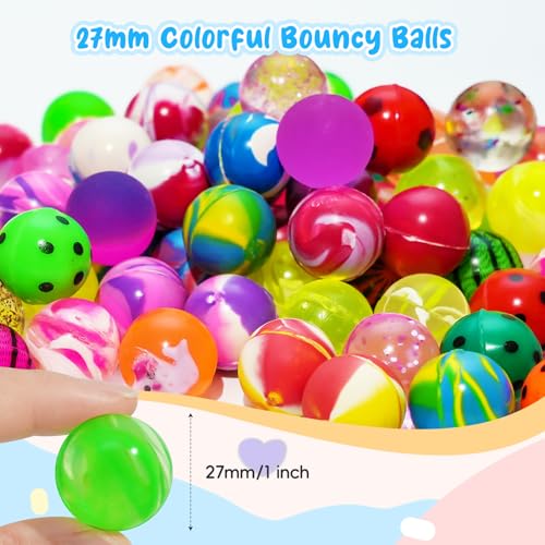 50PCS 27mm Bouncy Balls for Kids - Vibrant Rubber Party Favors