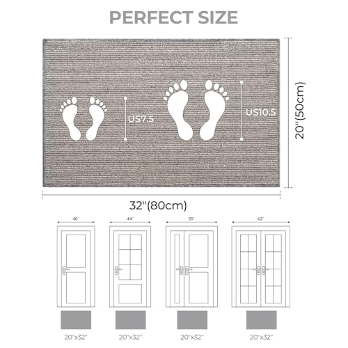 GRANNY SAYS Grey Indoor Doormat 32" x 20" Non-Slip Washable