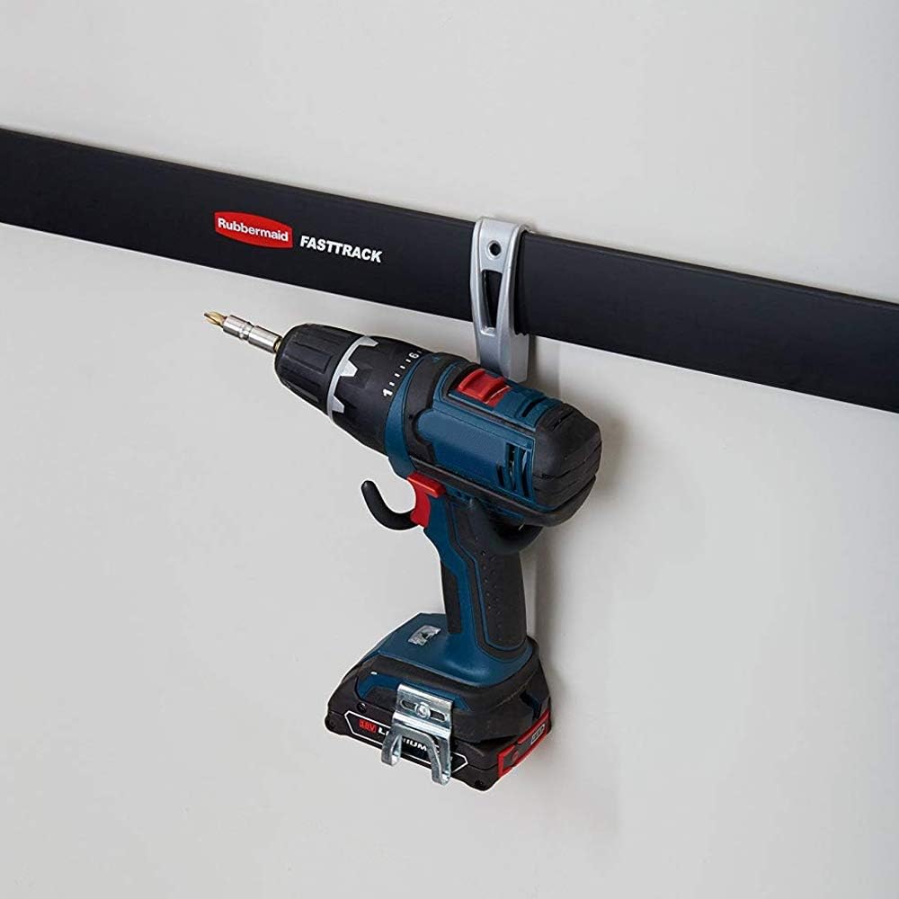 Rubbermaid Garage Hook Organizers - Universal Metallic FastTrack Design | 2 Pack for Efficient Storage