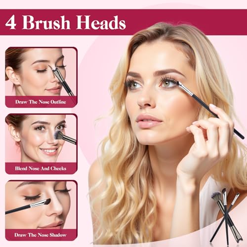 Sokfone Dual-End Nose Contour Brush, 2-in-1 Angled Makeup Brush for Sculpting