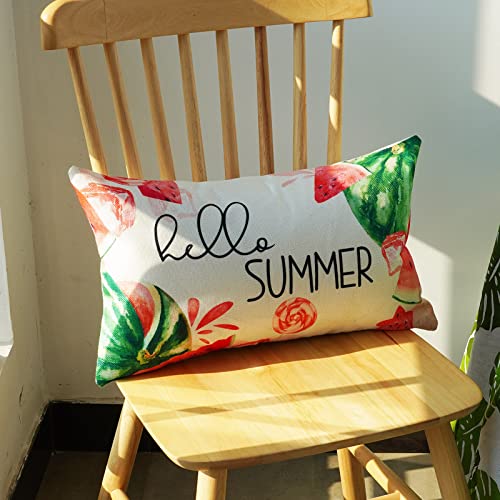 ONWAY 12x20 Summer Lumbar Pillow Cover - Watercolor Watermelon