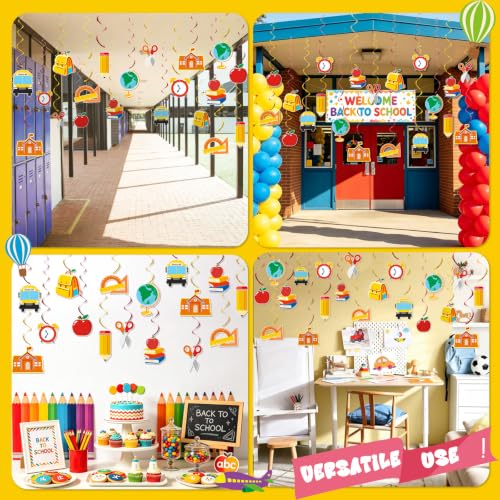 Back to School Hanging Swirls Decorations Set - 20 Pieces