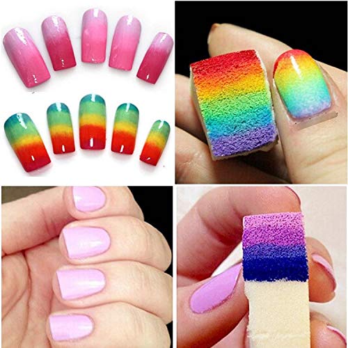 Art&Beauty 12Pcs Gradient Nail Sponges for Color Fade Manicure Art Tools