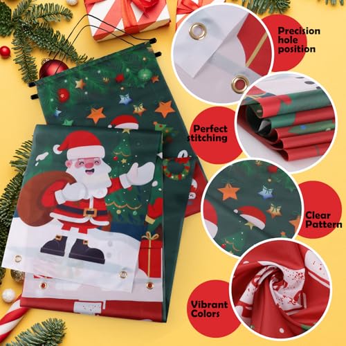Merry Christmas Porch Banner Sign Set - Outdoor Holiday Yard & Door Decor