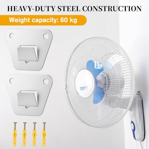 Stainless Steel Wall Fan Mounting Brackets - 2 Pack with Screws