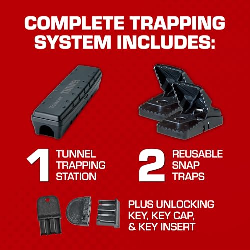 Tomcat Rodent Tunnel Trapping System with 2 Snap Traps & Protective Tunnel - Indoor & Outdoor Use