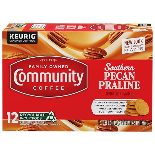 Community Coffee Southern Pecan Praline Flavored K-Cup Pods, 12 Count