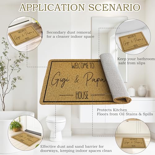 Papa Gifts Welcome Doormat - 17x30 Indoor Outdoor Entrance Mat