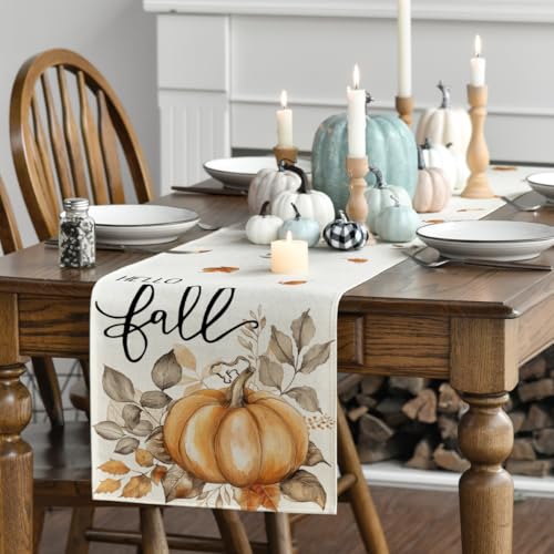 Fall Table Runner 13x48 Inch Polyester Home Decor for Dining & Parties