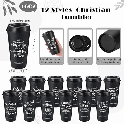 Black Christian Gift Set with Scripture Cups, Notebooks, Pens & Keychains - 12 Pieces