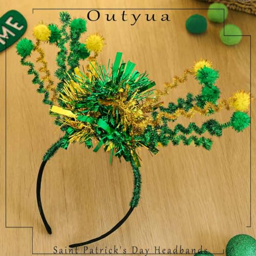 St. Patrick's Day Shamrock Headband Sequin Green Bow Hair Hoop