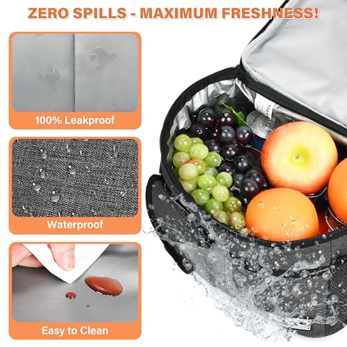 Tirrinia Insulated Lunch Box Cooler - Charcoal, Medium 8L