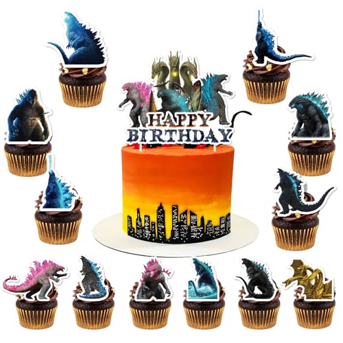 13PCS Happy Birthday Cake Topper Set - Decor 8 with Cupcake Toppers