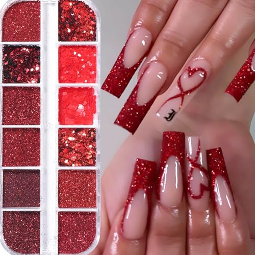 Brtavizvy 24-Color Christmas Nail Glitter Set with Brush for Winter Art