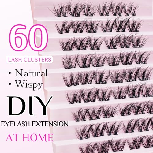 SLSXNL Manga Wispy Lash Clusters C Curl DIY Eyelash Extensions 60 Pcs