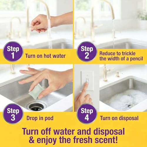 iFLO Garbage Disposal Cleaner Pods with iFLObiotic & Citrus Scent, 6 Pack